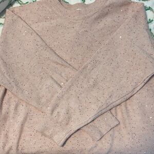 H&M Dusty Pink Speckled Crewneck Sweater
